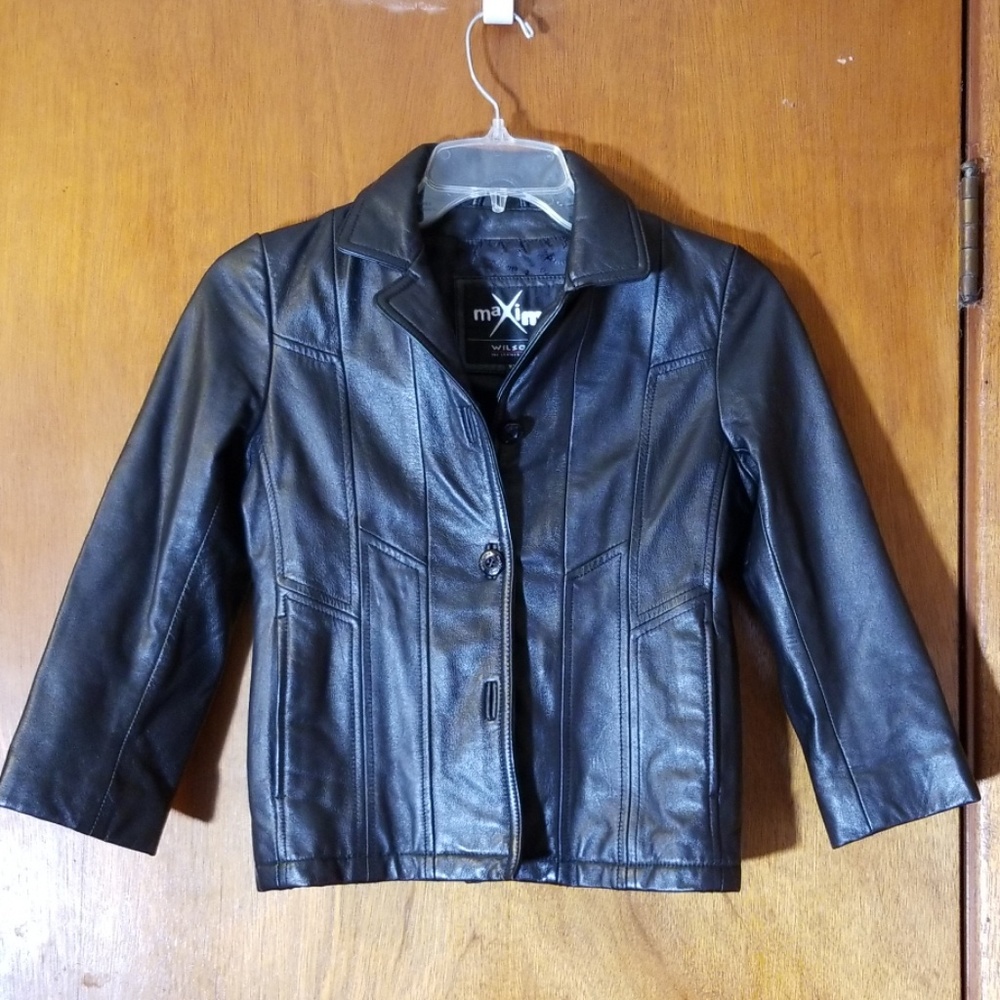 Black Leather Child's Jacket by Wilson's Leather